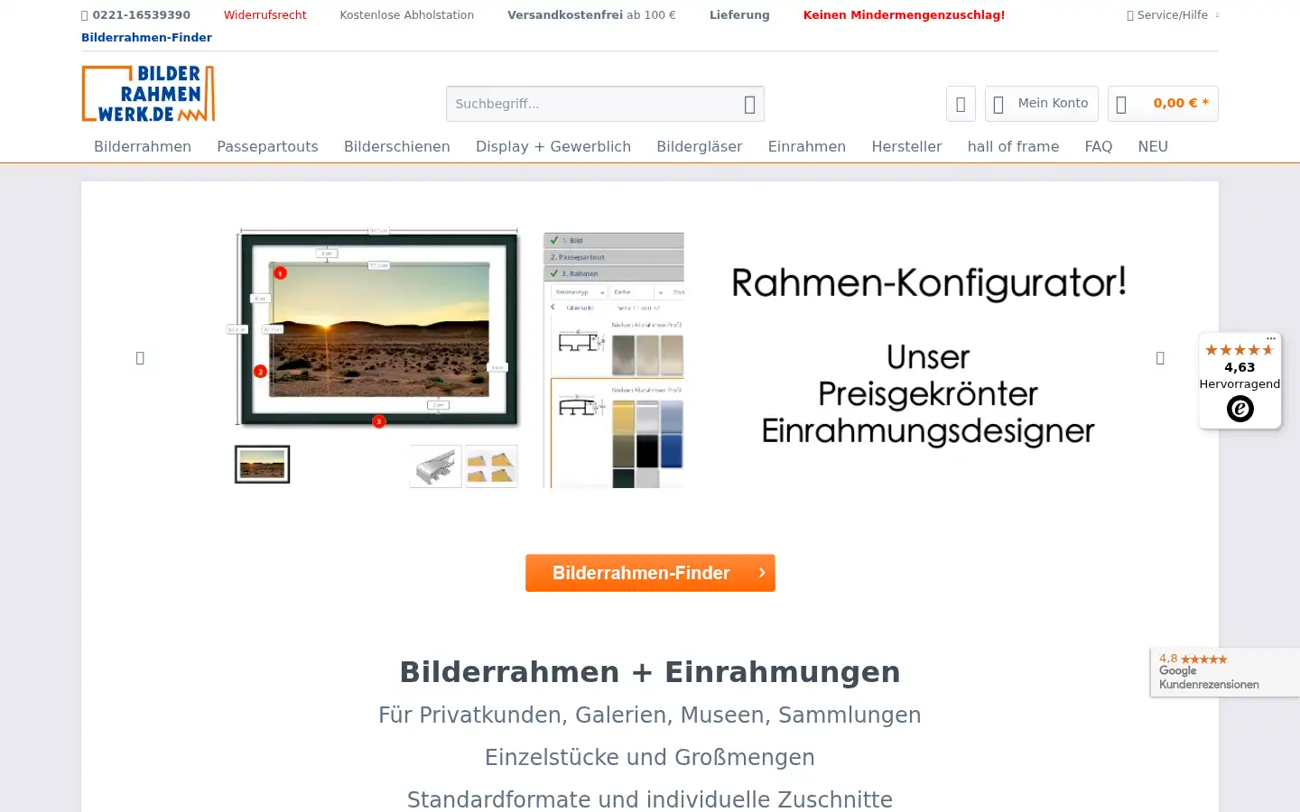 Screenshot of bilderrahmenwerk.de