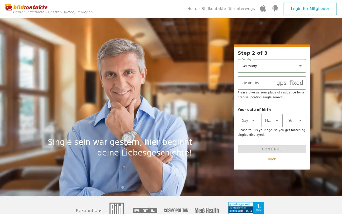 Screenshot of bildkontakte.de
