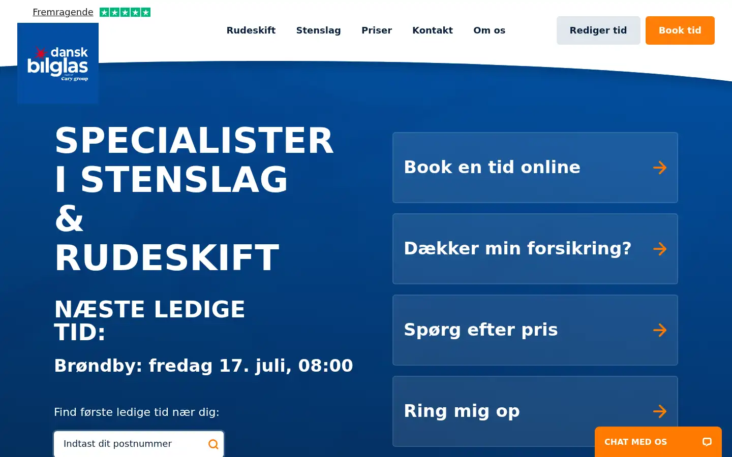 Screenshot of bilglas.dk