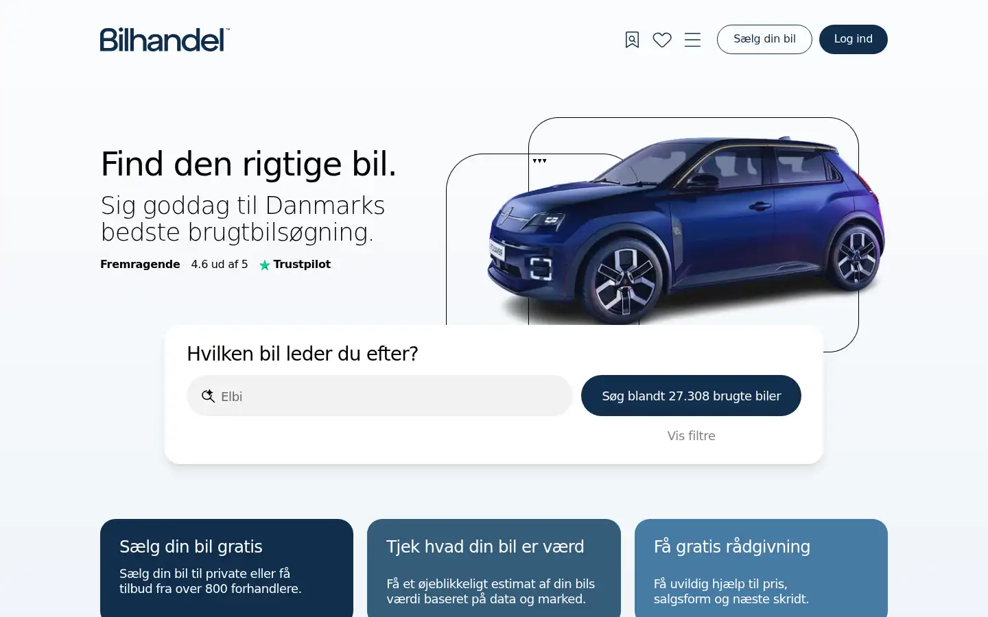 Screenshot of bilhandel.dk