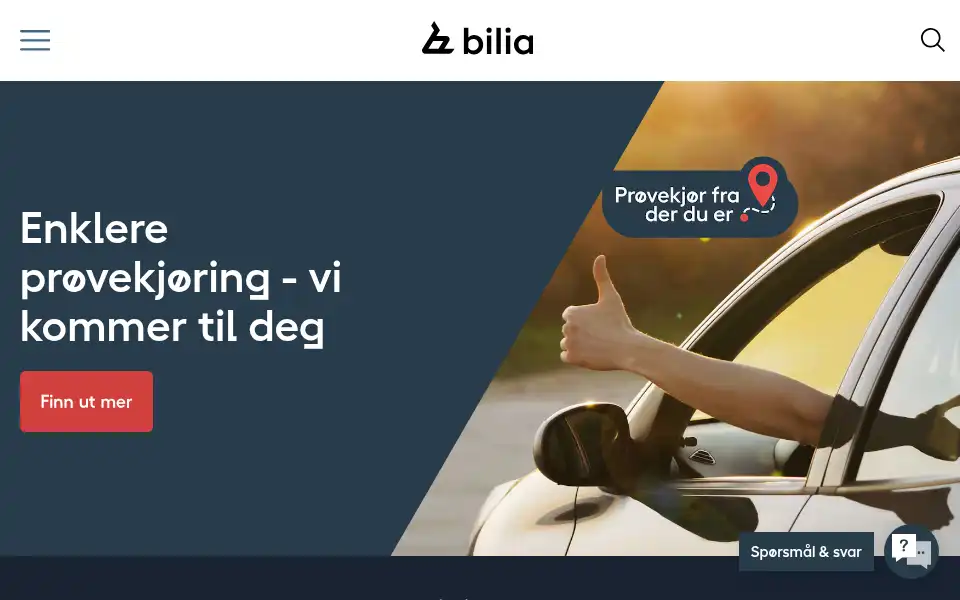 Screenshot of bilia.no