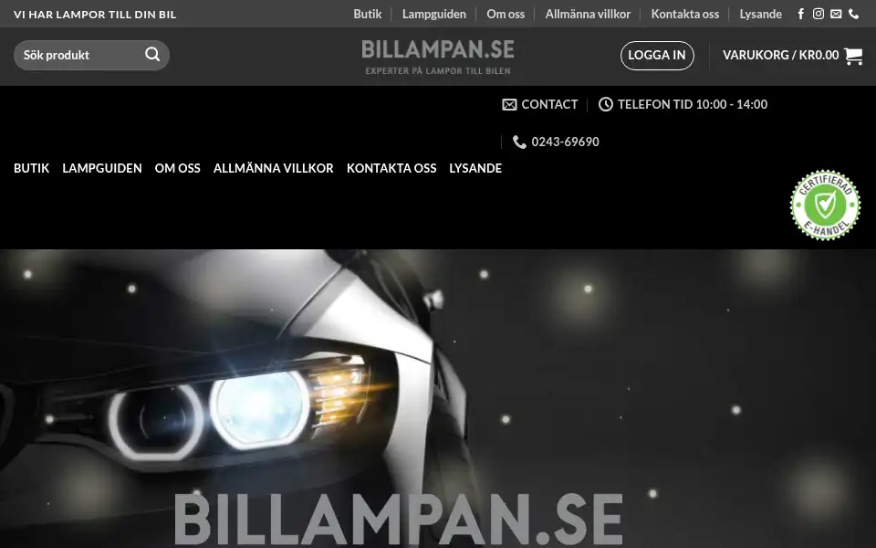 Screenshot of billampan.se