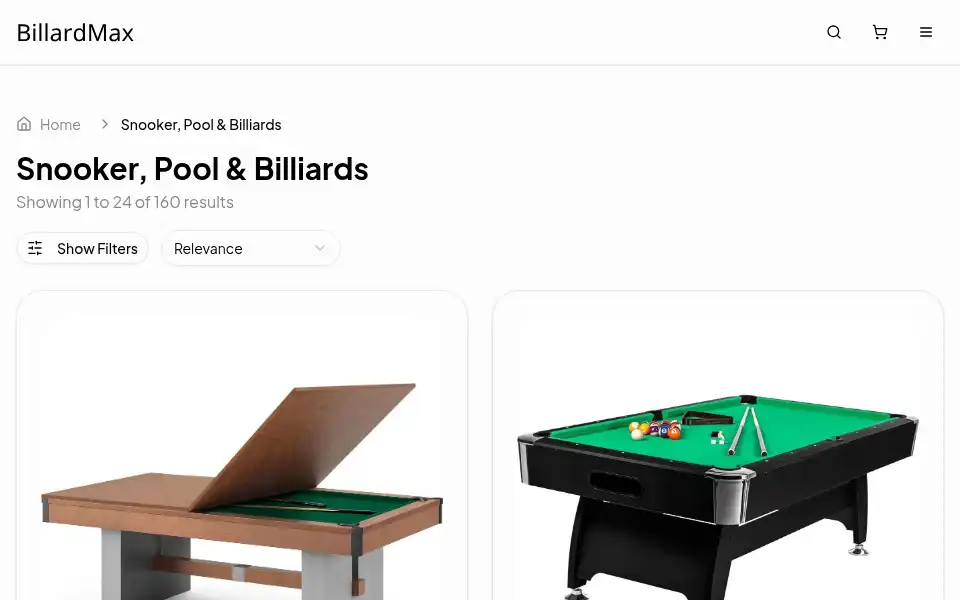 Screenshot of billardmax.com