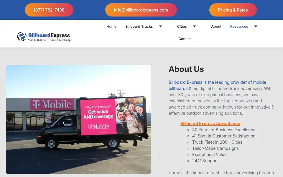 Screenshot of billboardexpress.com