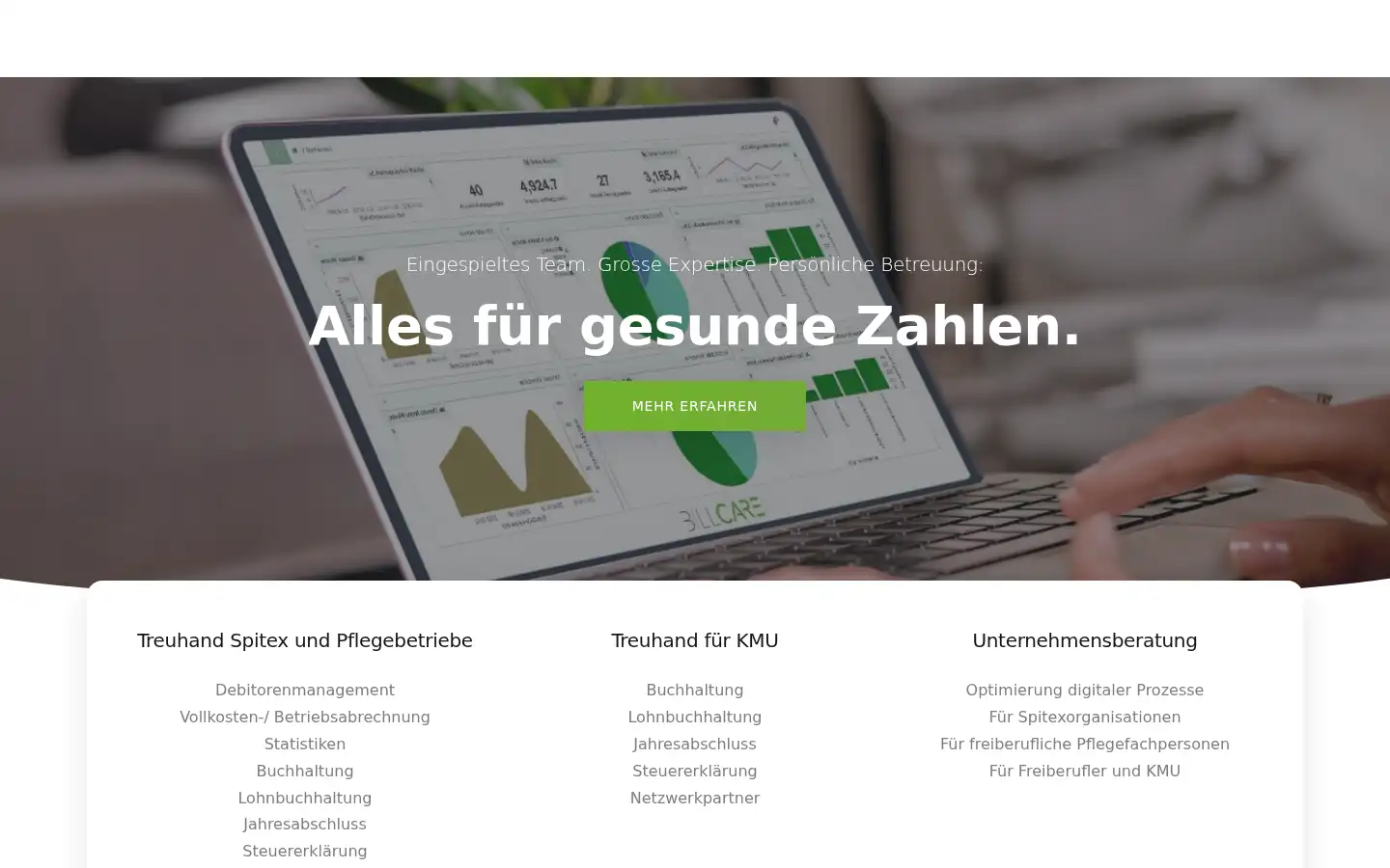Screenshot of billcare.ch