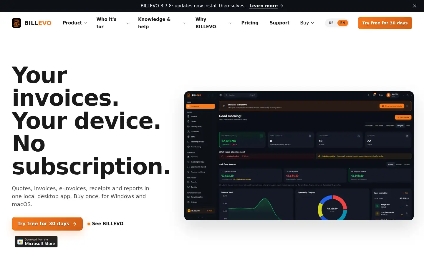 Screenshot of billevo.de