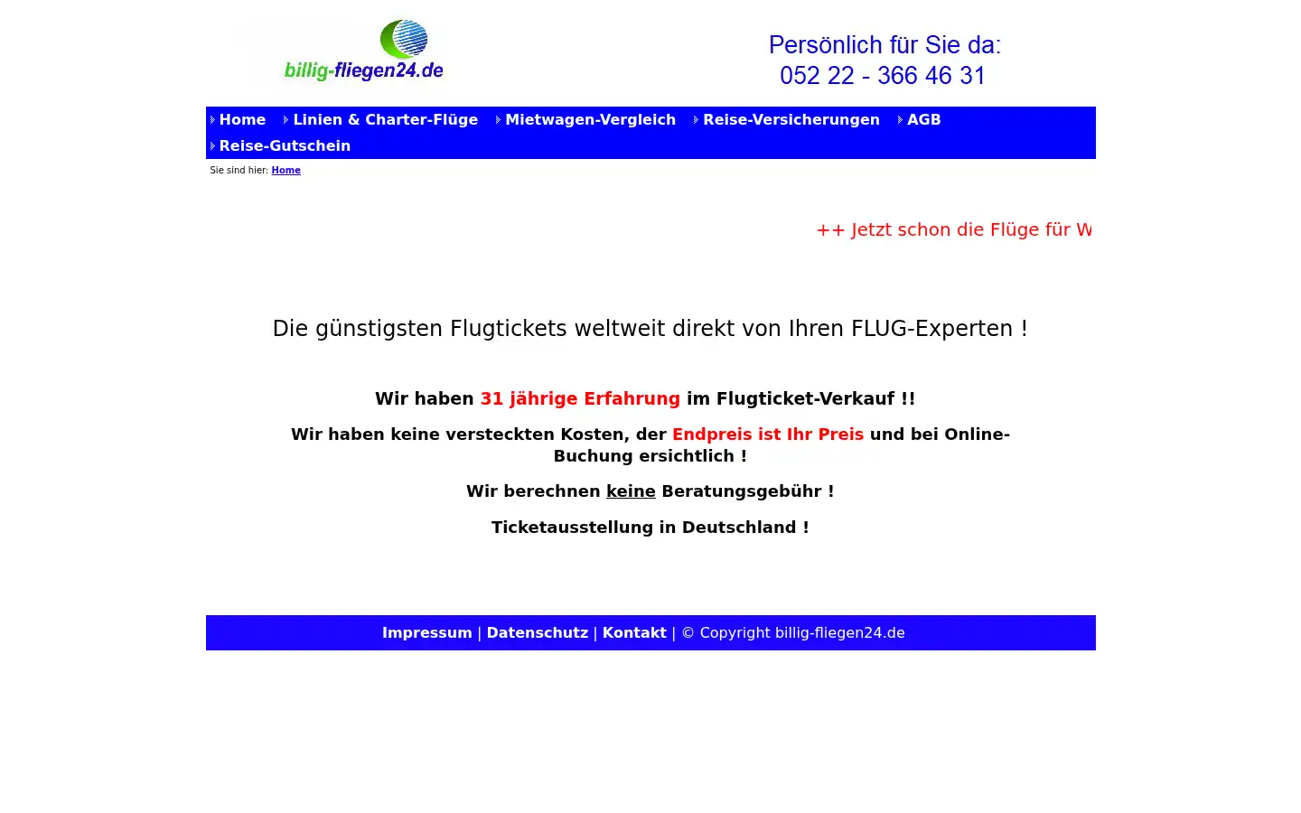 Screenshot of billig-fliegen24.de