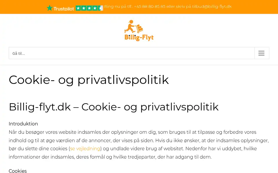 Screenshot of billig-flyt.dk