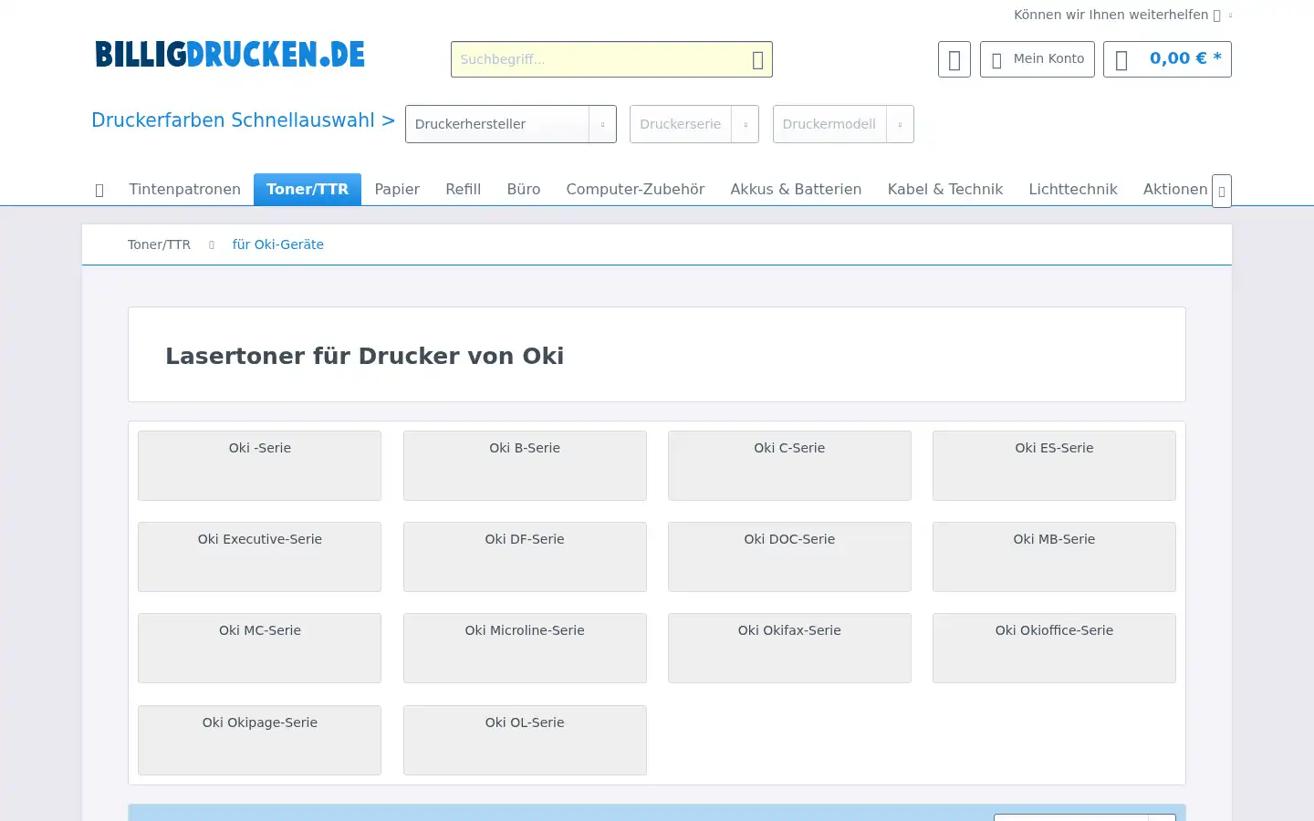 Screenshot of billigdrucken.de