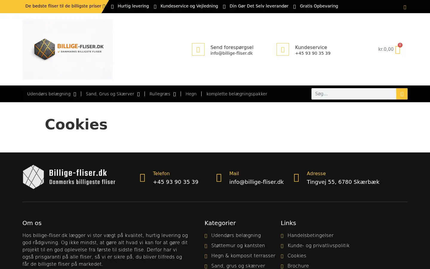 Screenshot of billige-fliser.dk