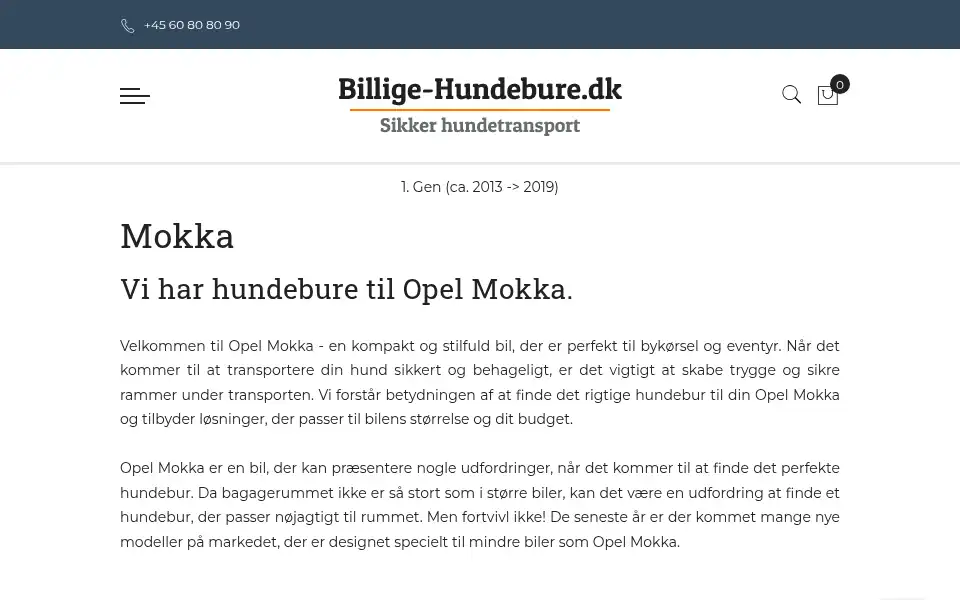 Screenshot of billige-hundebure.dk
