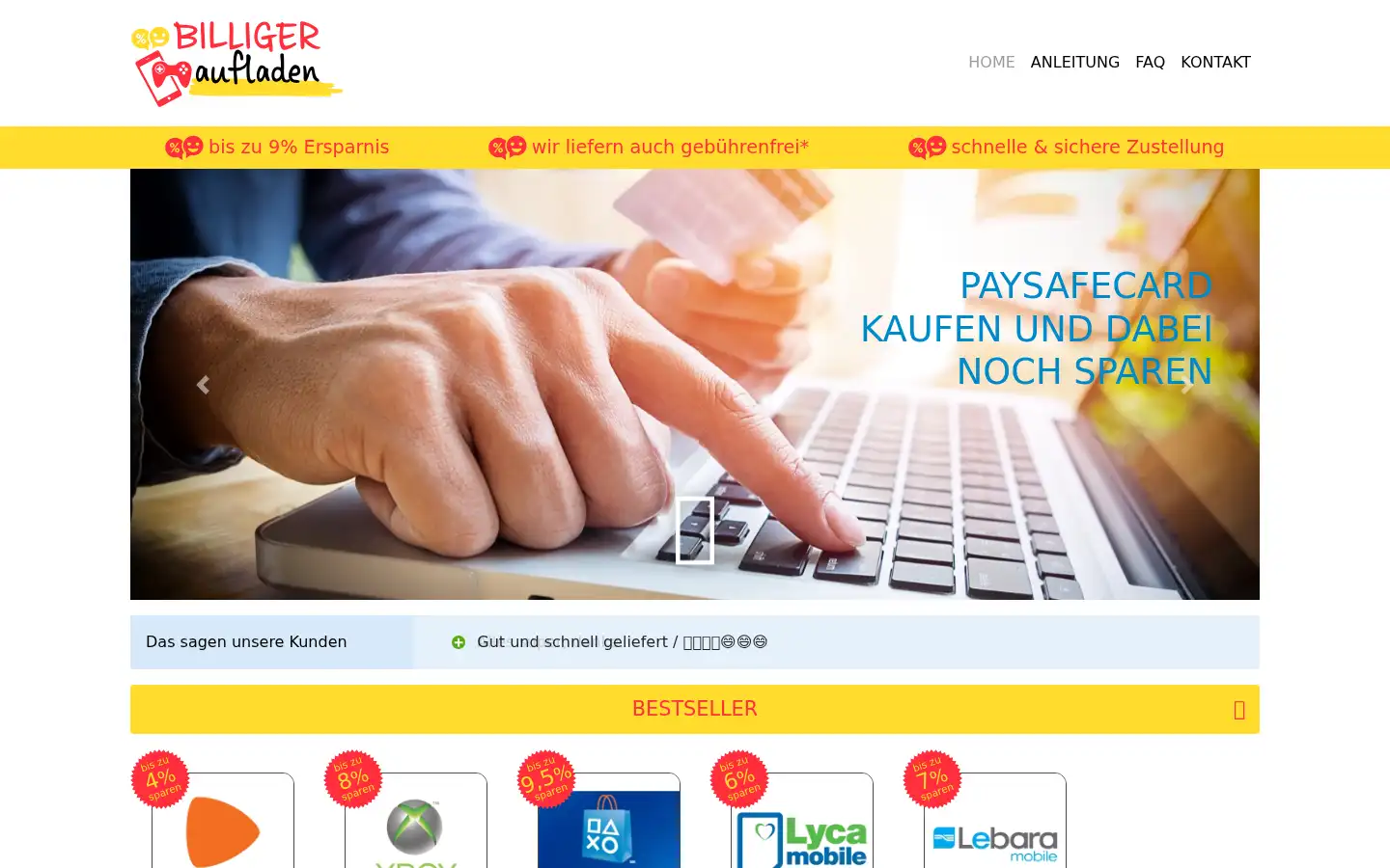 Screenshot of billiger-aufladen.de