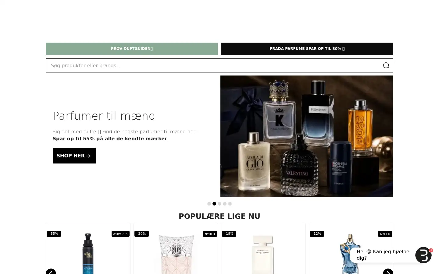 Screenshot of billigparfume.dk
