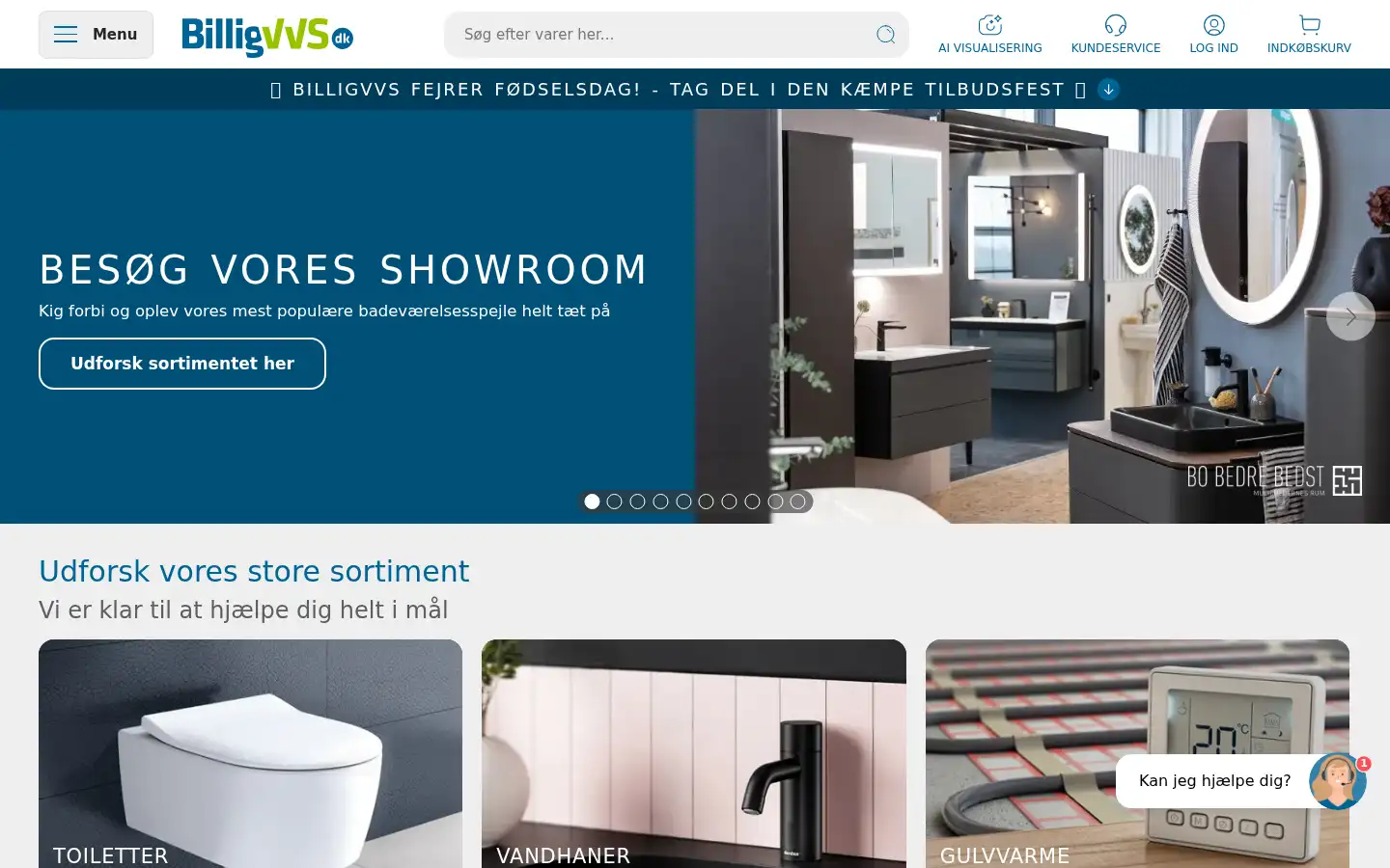 Screenshot of billigvvs.dk
