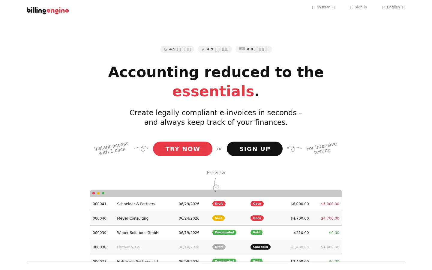 Screenshot of billingengine.com