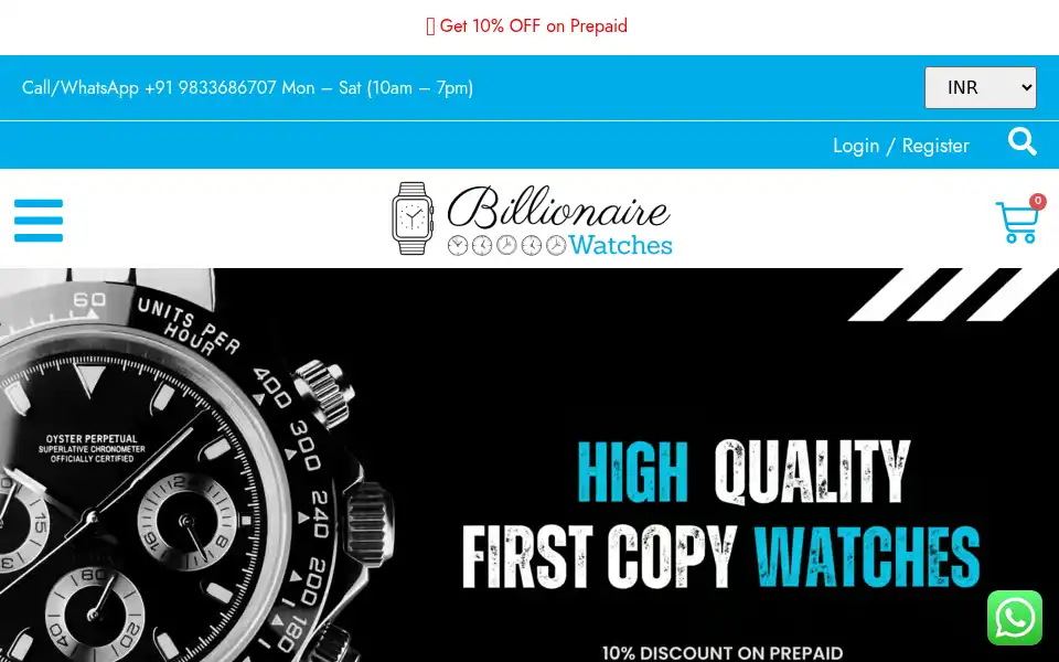 Screenshot of billionarewatches.com