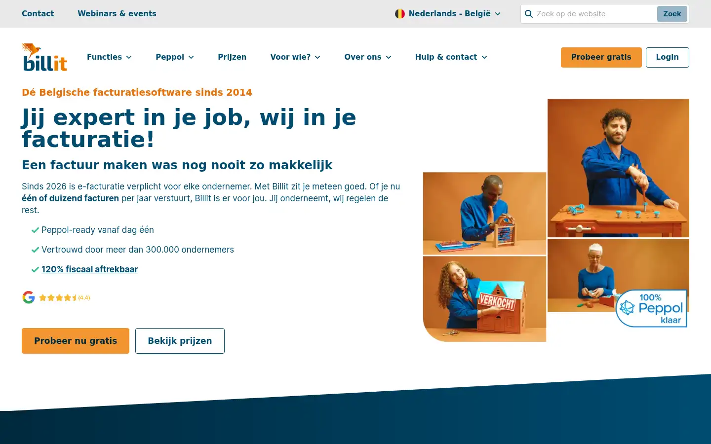 Screenshot of billit.eu