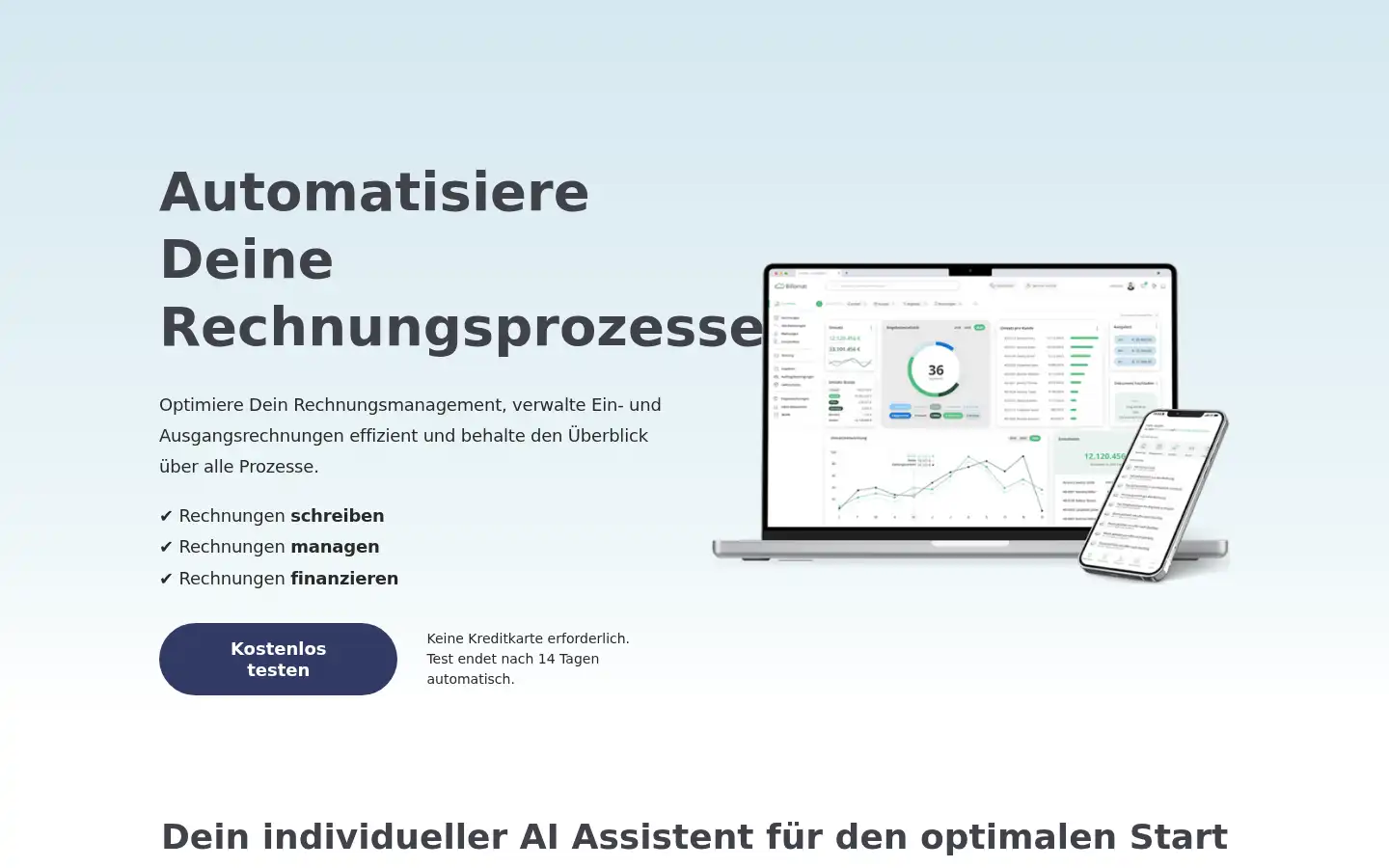 Screenshot of billomat.com
