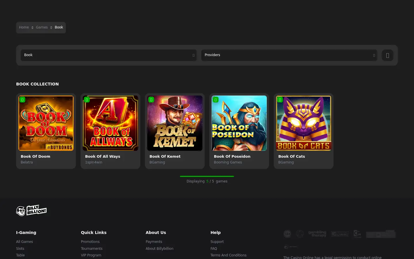 Screenshot of billybillion.com