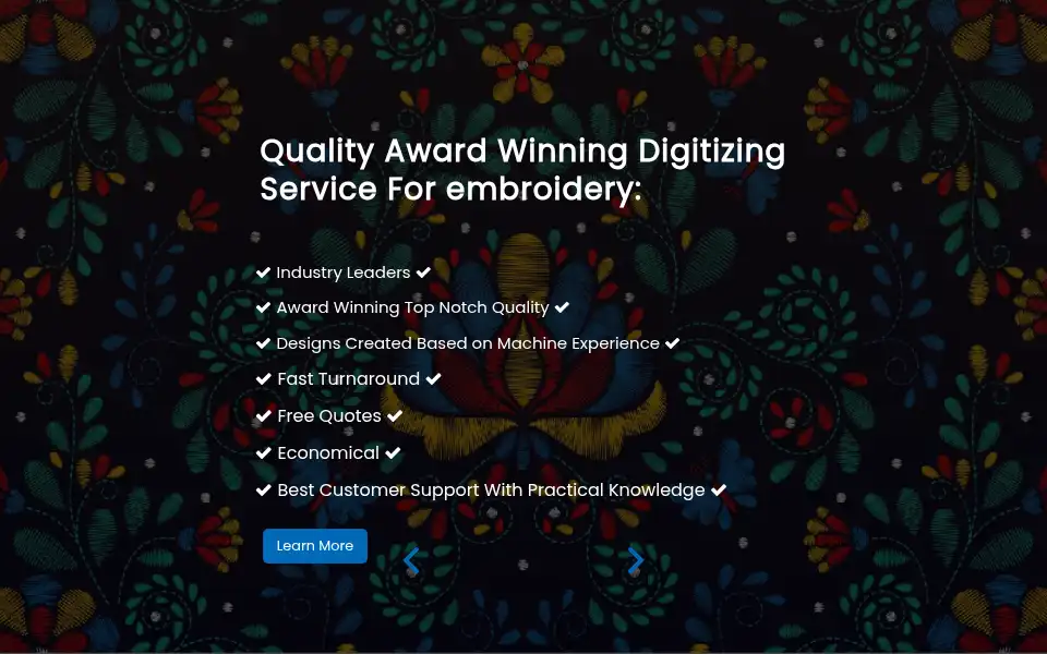 Screenshot of billyscustomdigitizing.com
