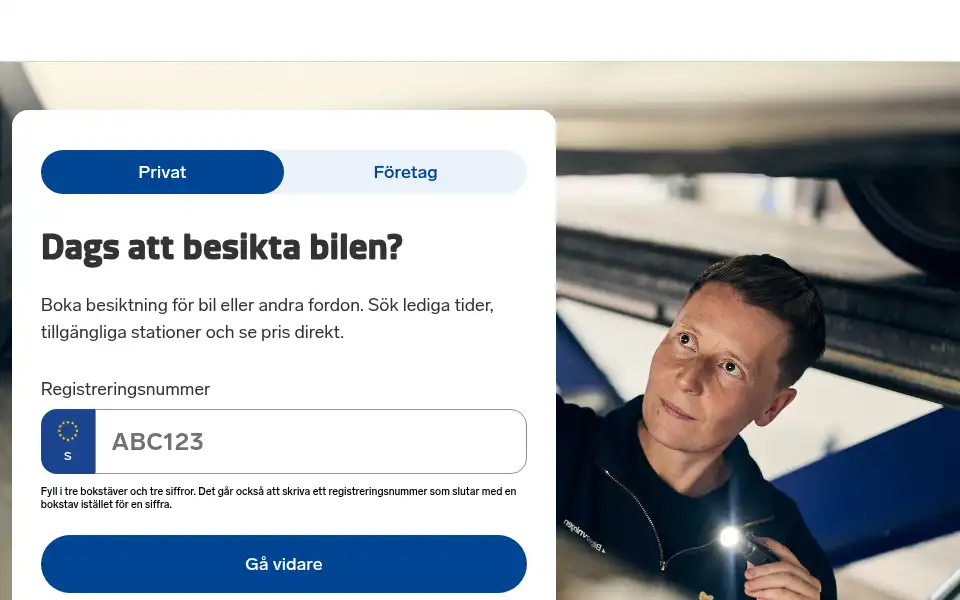 Screenshot of bilprovningen.se