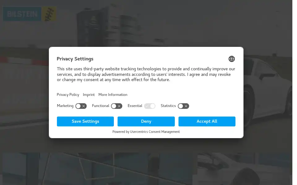 Screenshot of bilstein.com
