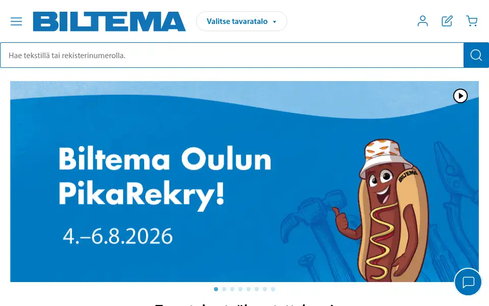 Screenshot of biltema.fi