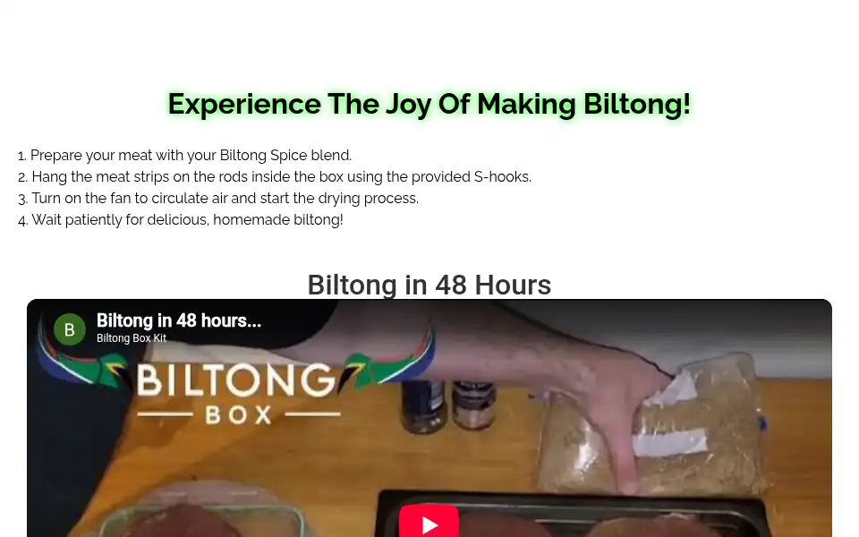 Screenshot of biltongbox.ie
