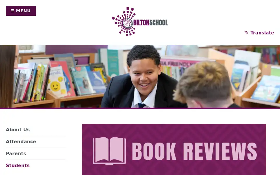 Screenshot of biltonschool.co.uk