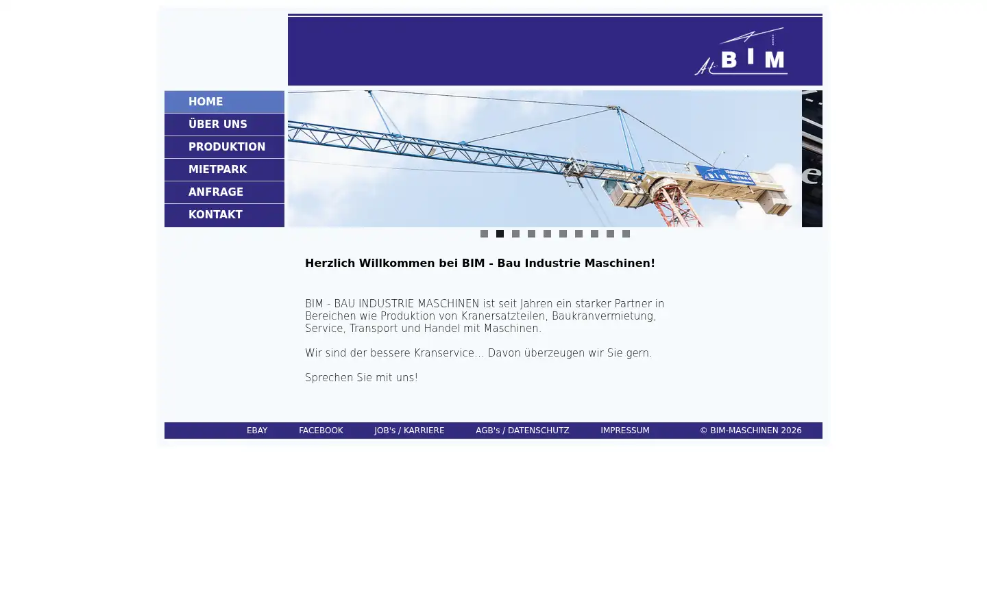 Screenshot of bim-maschinen.de