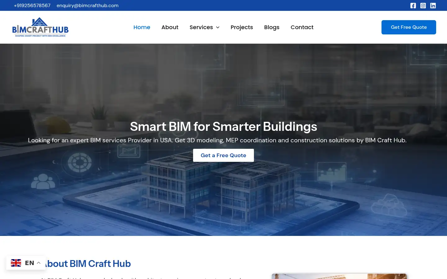 Screenshot of bimcrafthub.com