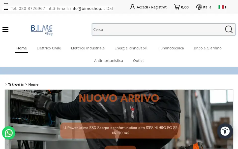 Screenshot of bimeshop.it