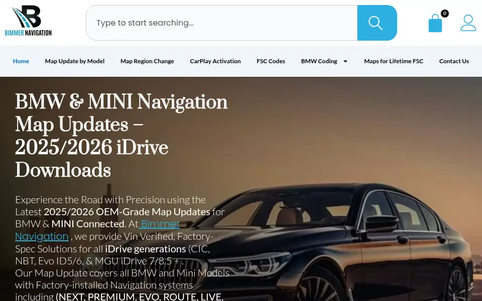 Screenshot of bimmernavigation.com