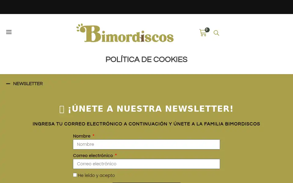 Screenshot of bimordiscos.com