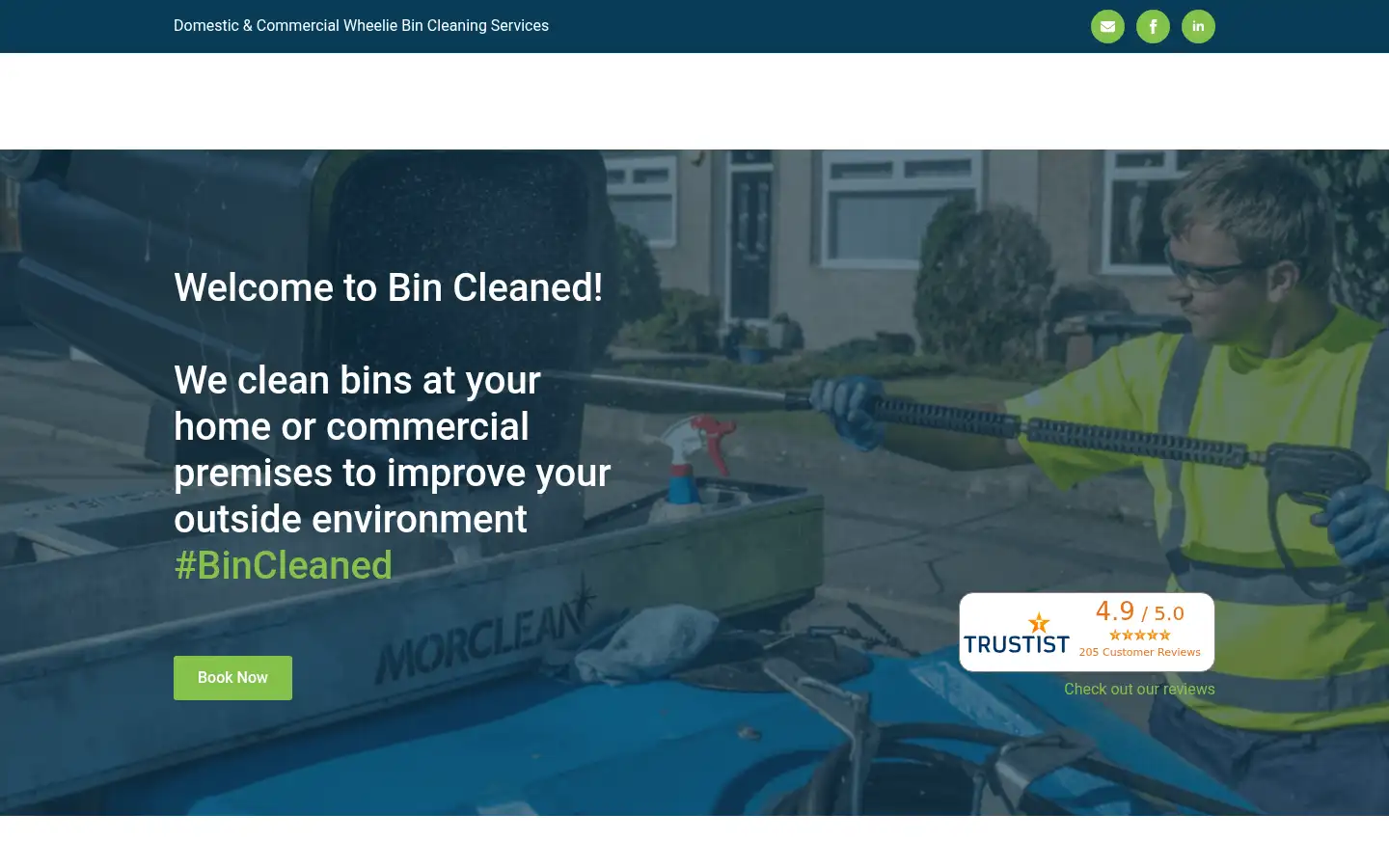 Screenshot of bin-cleaned.co.uk