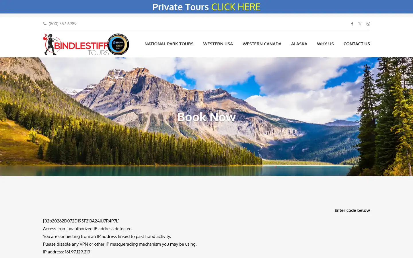 Screenshot of bindlestifftours.com