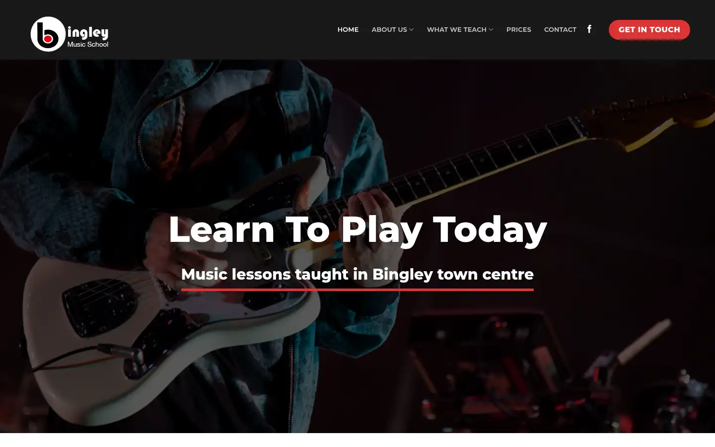 Screenshot of bingleymusicschool.co.uk