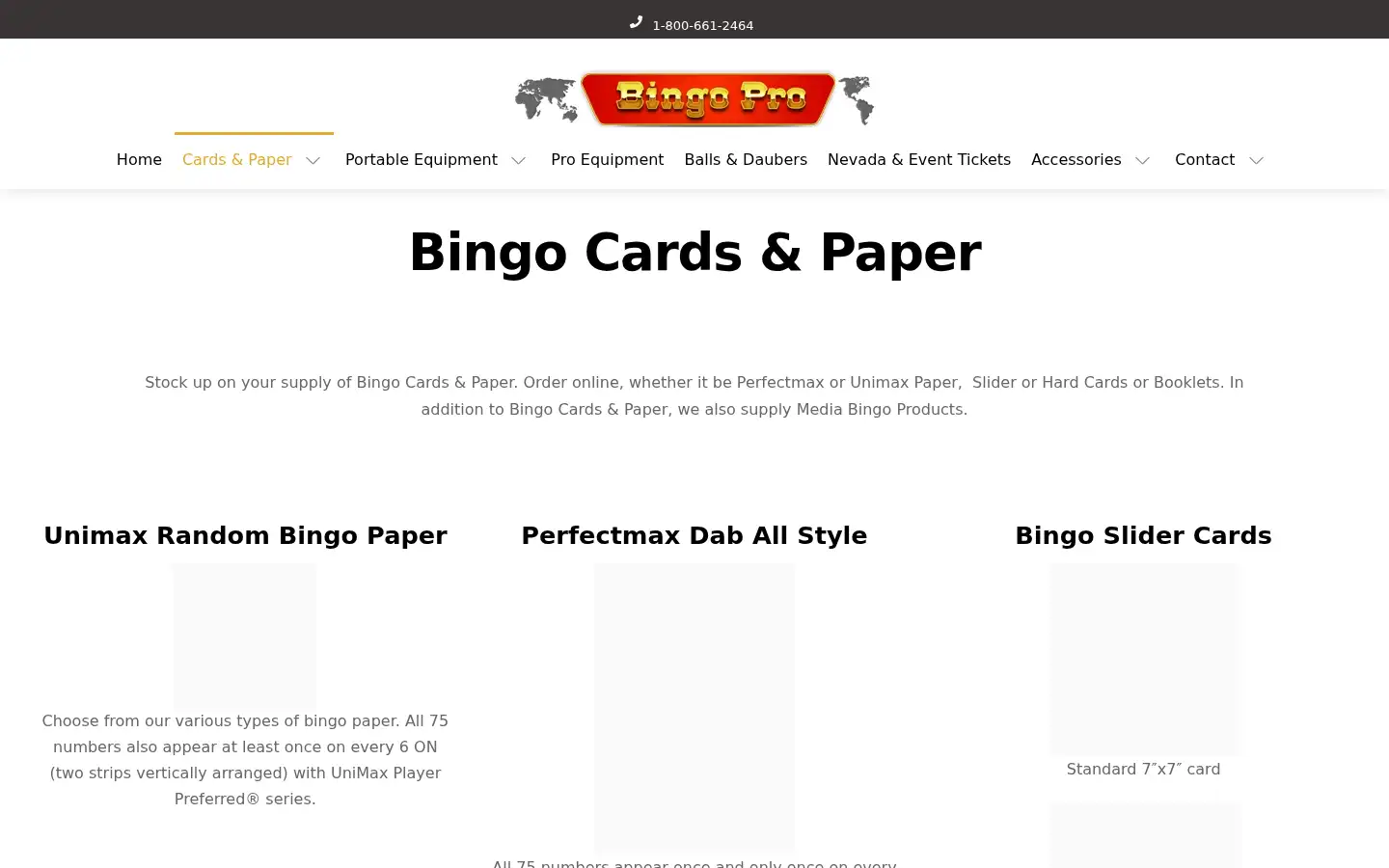 Screenshot of bingopro.com