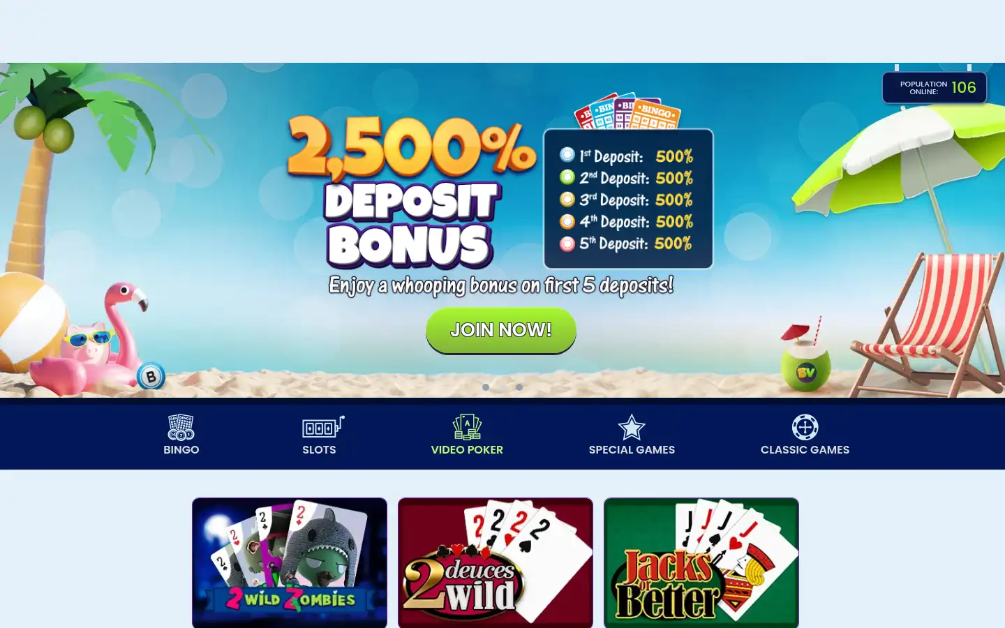 Screenshot of bingovillage.com