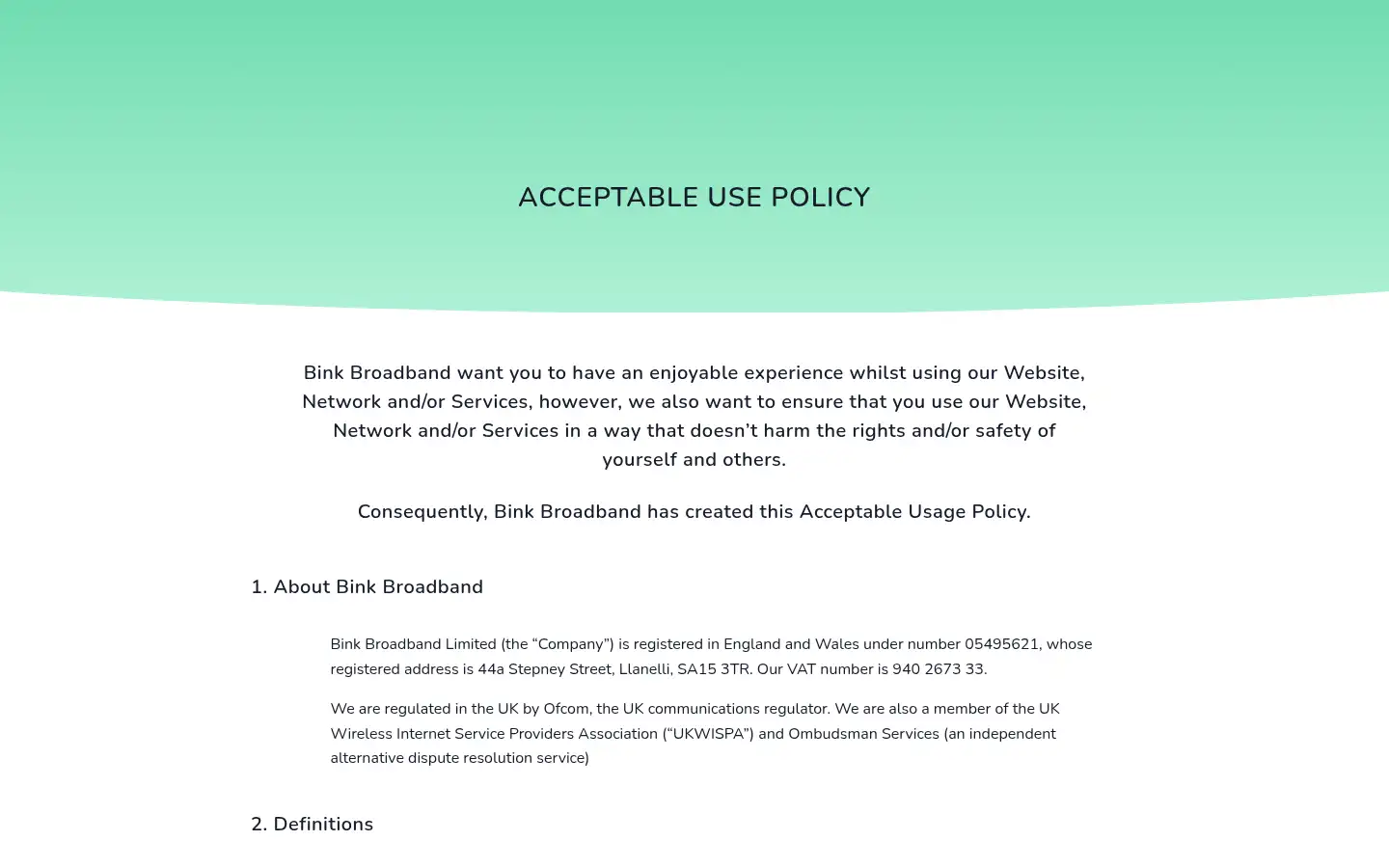 Screenshot of binkbroadband.wales