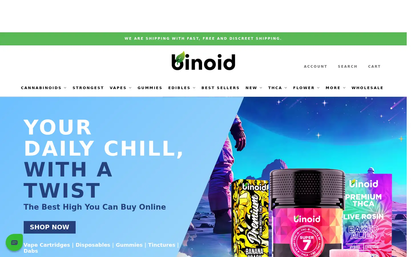 Screenshot of binoidcbd.com