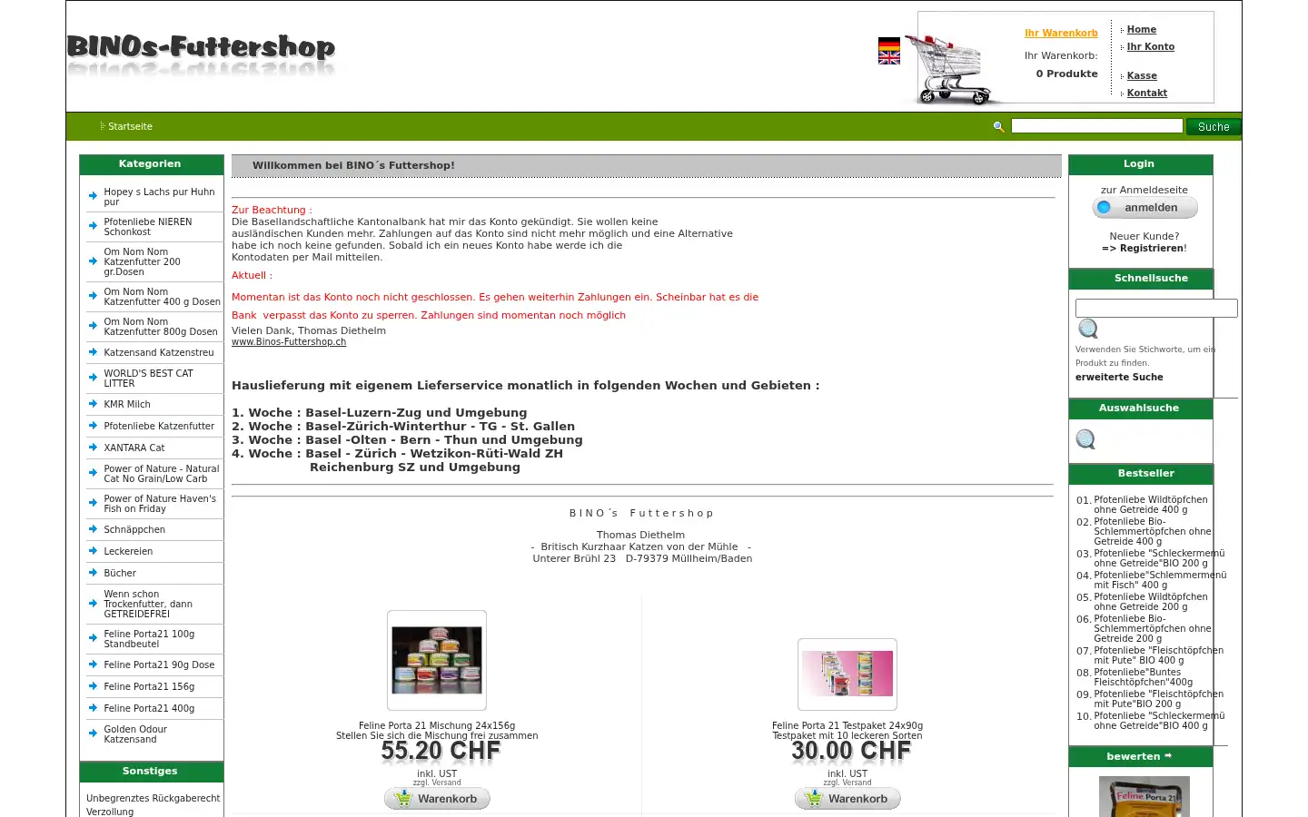 Screenshot of binos-futtershop.ch