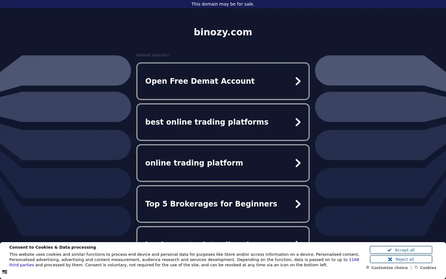 Screenshot of binozy.com
