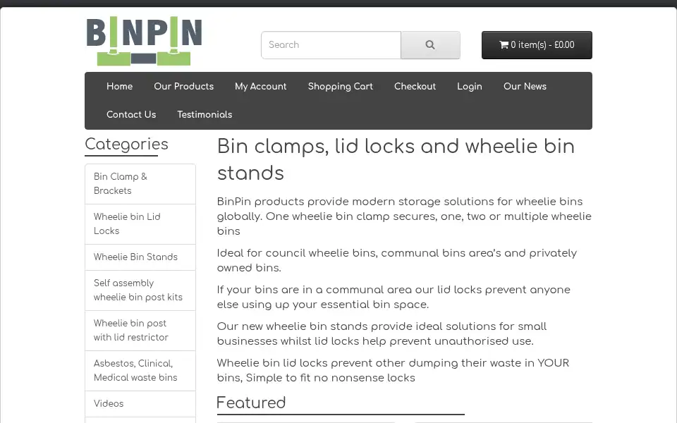Screenshot of binpin.co.uk