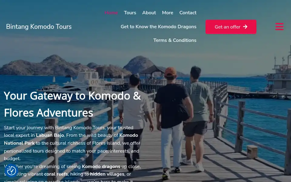 Screenshot of bintangkomodotours.com