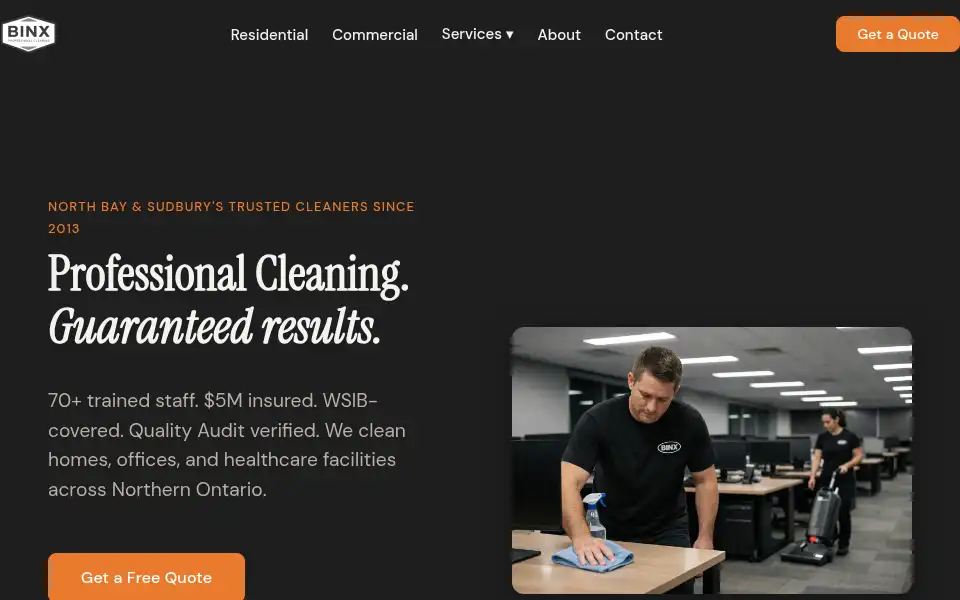 Screenshot of binx.ca