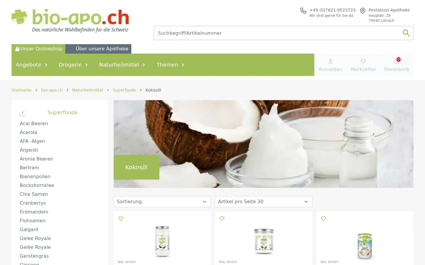 Screenshot of bio-apo.ch