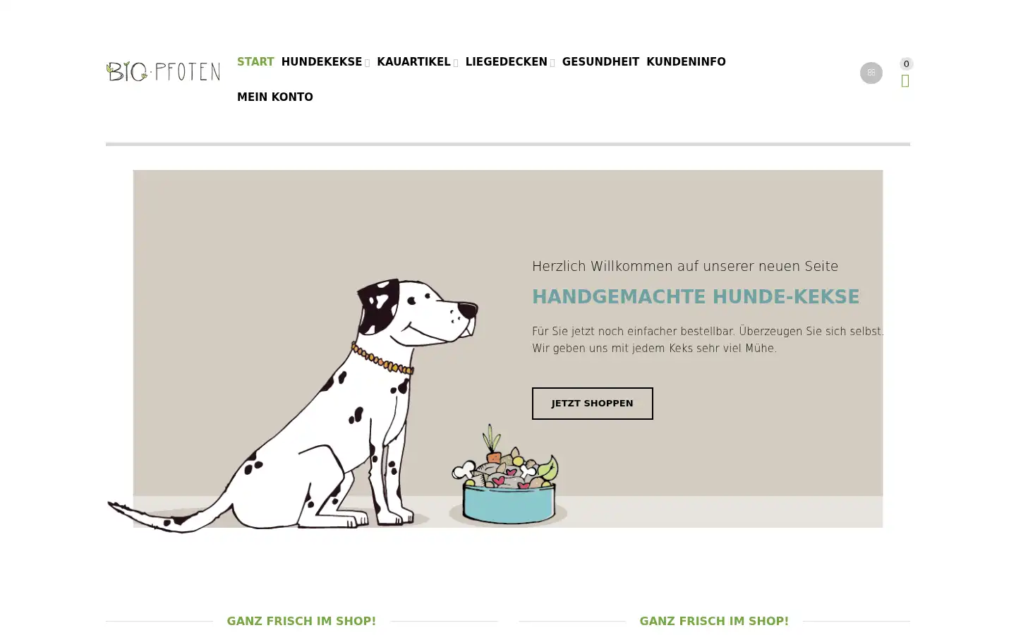 Screenshot of bio-pfoten.shop