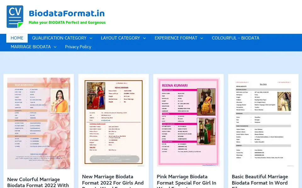 Screenshot of biodataformat.in