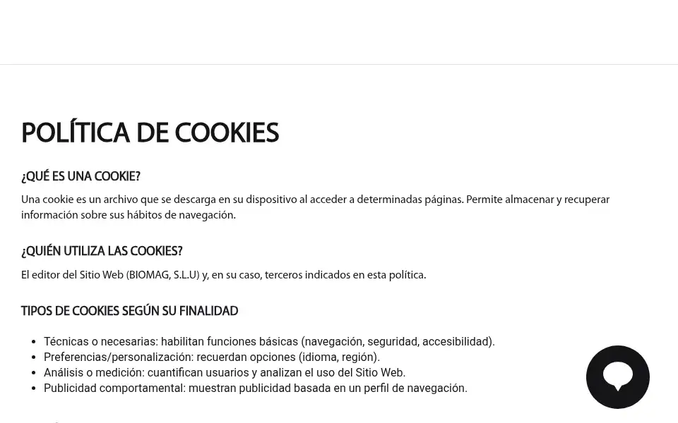 Screenshot of biomag.es